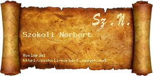 Szokoli Norbert névjegykártya