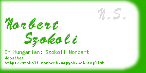 norbert szokoli business card